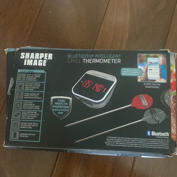 New in box sharper image Bluetooth intelligent grill thermometer. Box smashed - Picture 2 of 2